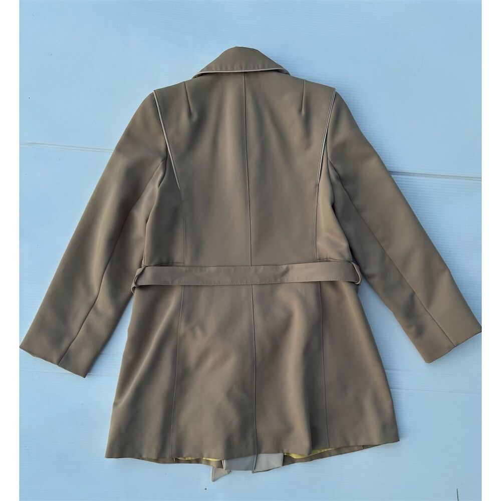 Rain Ramblers Women's Beige Trench Coat Size 10 Belted Long Casual - Picture 4 of 10